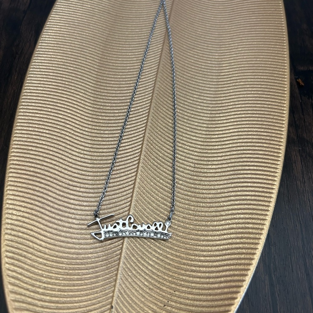 Just Cavalli Silver Necklace with Dainty Pendant